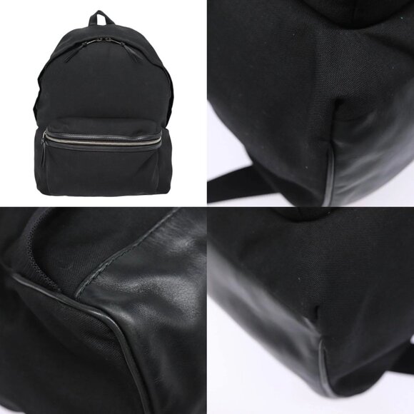 SAINT LAURENT Classic Hunter Backpack Canvas Black Silver Auth yk14364V - Picture 14 of 15